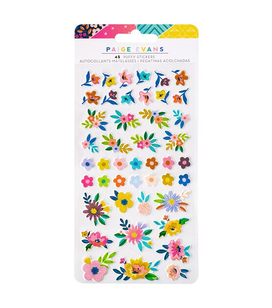 American Crafts 120pc Paige Evans Bloom Wild Puffy Stickers