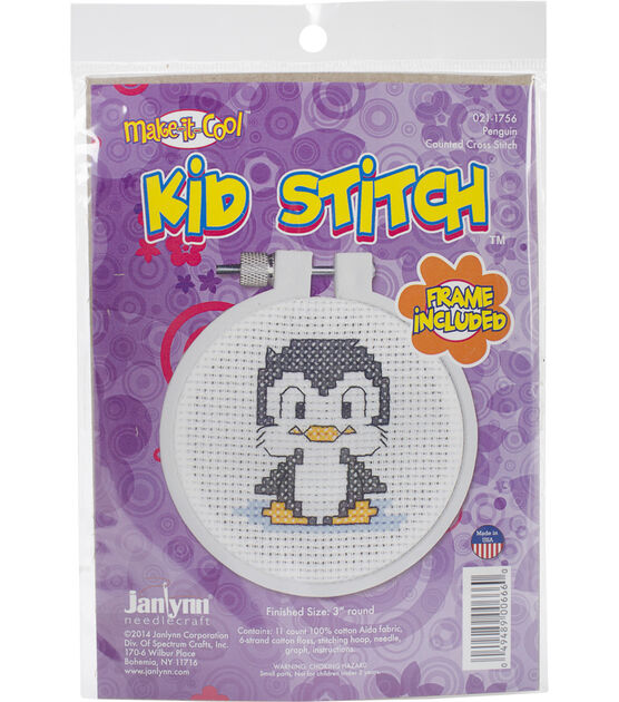 Janlynn 3 Penguin Round Counted Cross Stitch Kit
