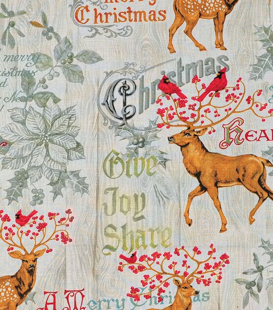 Wishes Script Christmas Cotton Fabric, , hi-res, image 2
