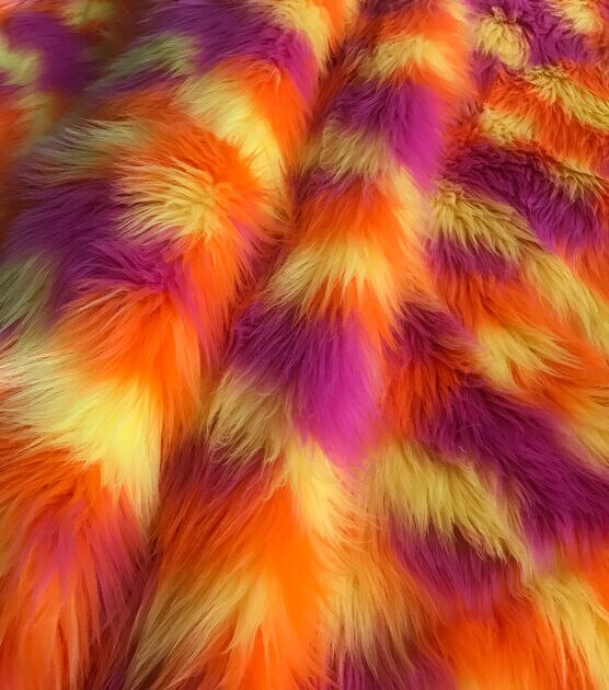 Multi Color Faux Fur Fabric, , hi-res, image 11