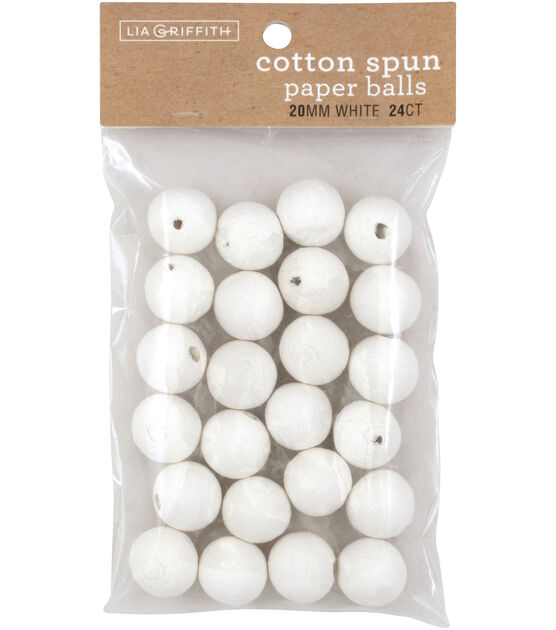 Spun Cotton Balls White Set of 10 Project Craft Fairy Garden Decor