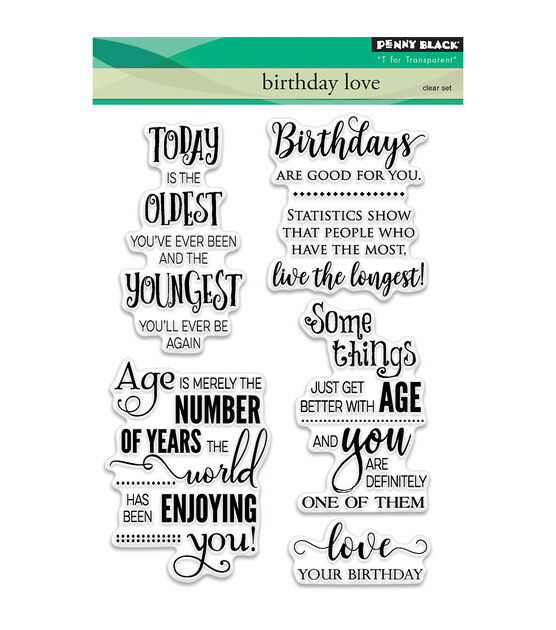 Penny Black 4 pk Clear Stamps Birthday Love