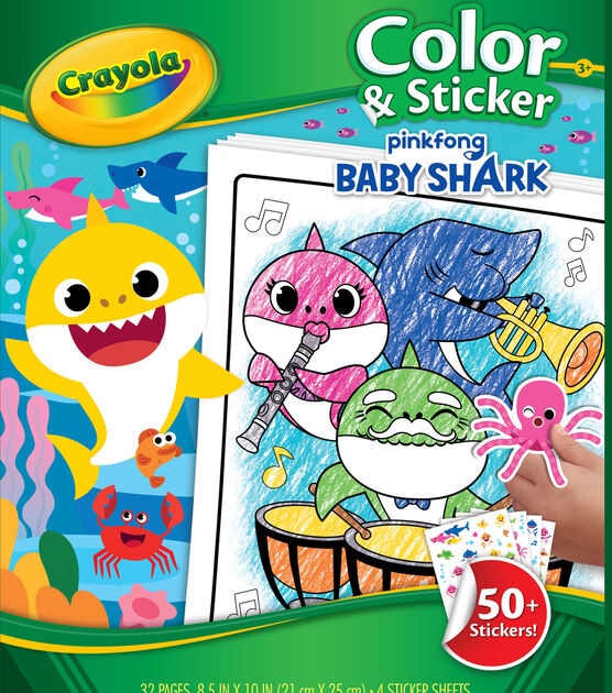 Crayola 50ct Baby Shark Color & Sticker Book