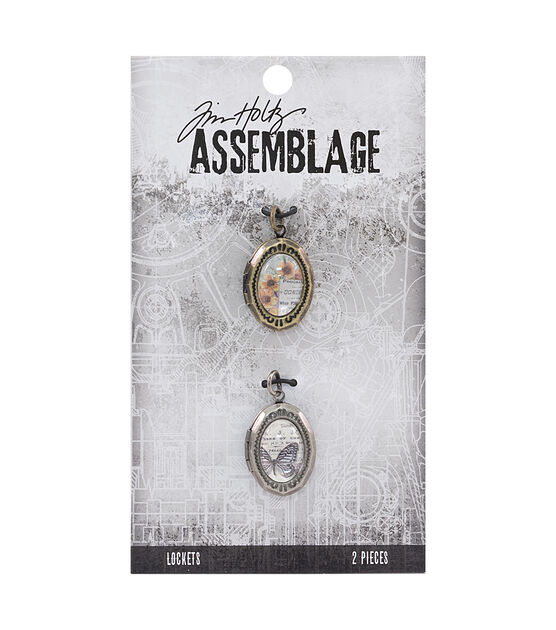 Tim Holtz Assemblage 2ct Domed Oval Lockets
