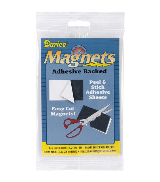 Magnet Source 4" x 6" Adhesive Magnetic Sheet 3ct