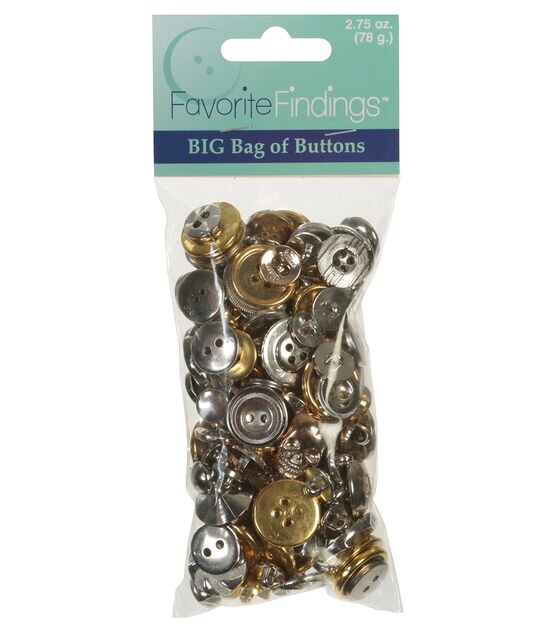 Favorite Findings 3oz Gold & Silver Big Bag of Buttons