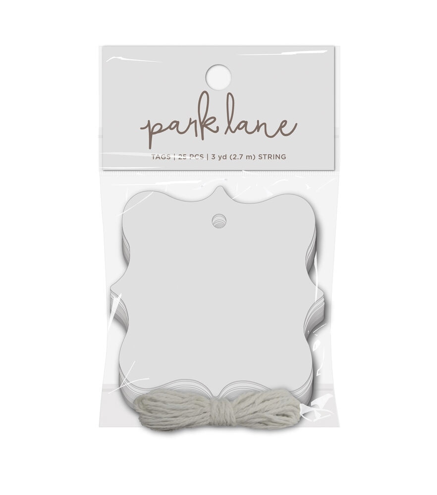 Park Lane Tags with String - Cartouche White - Stickers & Embellishments - Paper Crafts & Scrapbooking