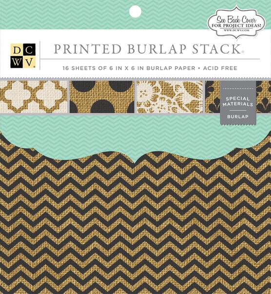 DCWV Printed Burlap Stack