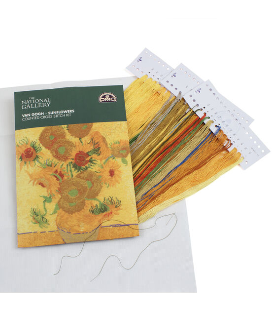 DMC 10" x 12.5" Van Gogh Sunflower Cross Stitch Kit, , hi-res, image 2