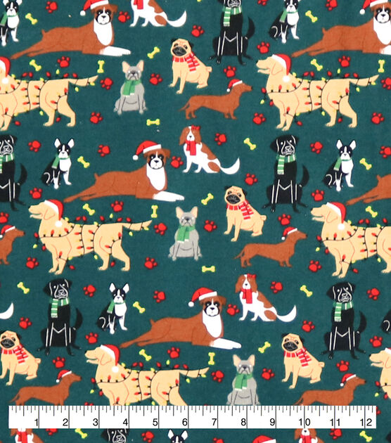 Festive Pups Super Snuggle Christmas Flannel Fabric