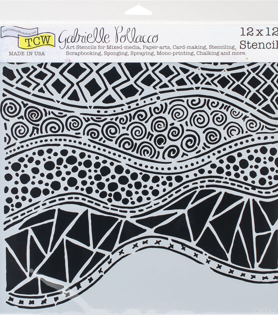 Crafter's Workshop Gabrielle Pollacco Template 12''x12'' Crazy Waves