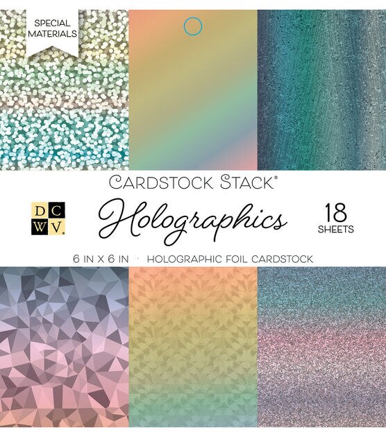 DCWV 18 Sheet 6 x 6 Holographic Foil Cardstock Pack