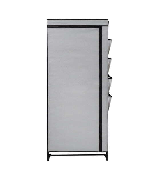 Honey Can Do 62" Gray Portable Wardrobe Closet With Cover & Side Pockets, , hi-res, image 8