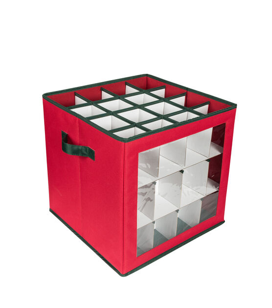 Honey Can Do 48 Count Ornament Storage Container Red, , hi-res, image 2