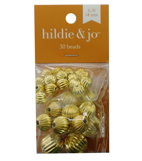 30pc Antique Gold Round Corrugated Metal Beads by hildie & jo