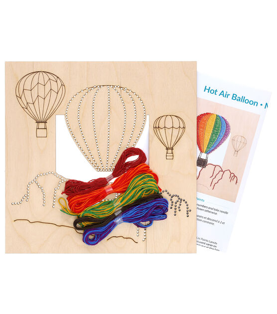 Leisure Arts Wood Stitching Hot Air Balloon String Art Set 9.75