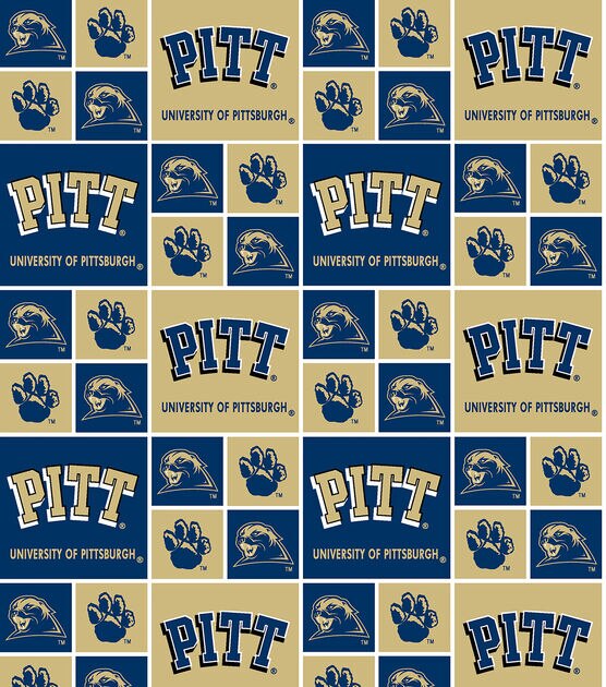 University of Pittsburgh Panthers Cotton Fabric Block