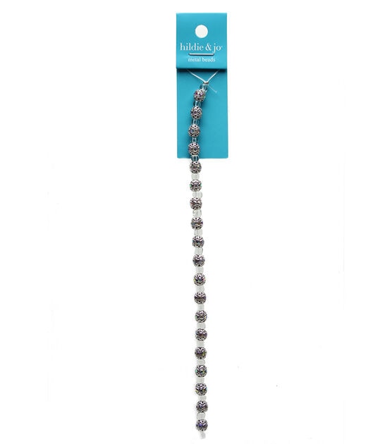 6mm Round Crystal Rhinestone Metal Beads by hildie & jo