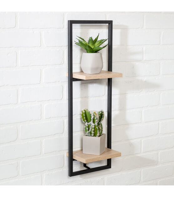 Honey Can Do 2 Tier Vertical Floating Wall Shelf, , hi-res, image 2