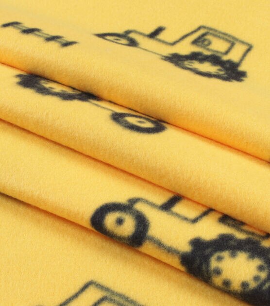 Blizzard Fleece Fabric Happy Bee on Yellow by Joann