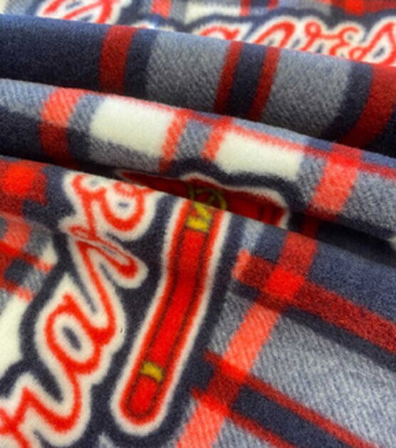 Fabric Traditions Atlanta Braves Fleece Fabric Plaid, , hi-res, image 3