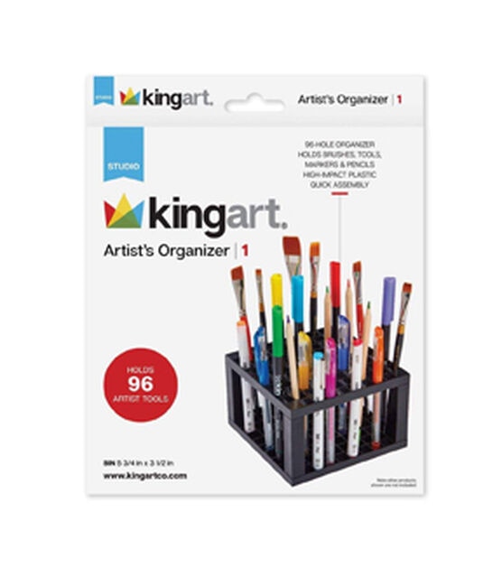 Kingart 96 Hole Plastic Pencil Brush Holder And Desk Organizer, , hi-res, image 1
