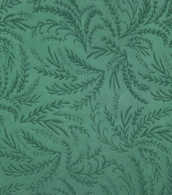 Green Tonal Leaves Silky Jacquard Fabric, , hi-res, image 1