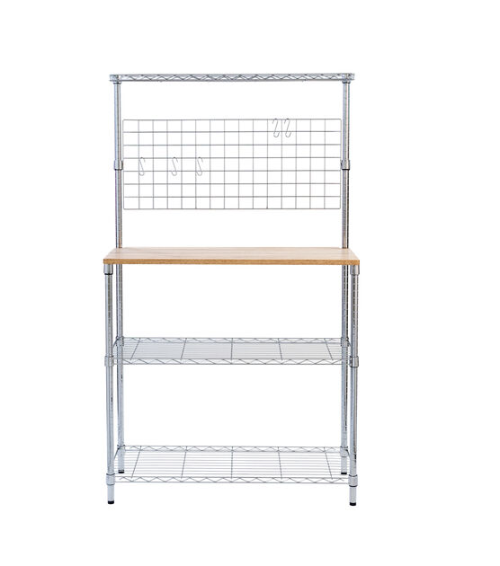 Honey Can Do 36" x 61" Chrome 4 Tier Baker's Rack With Grid Storage, , hi-res, image 8