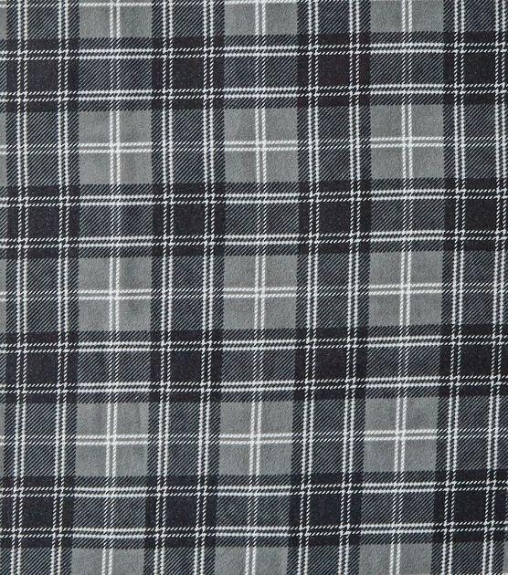 Eddie Bauer Black & Gray Plaid Flannel Prints Fabric