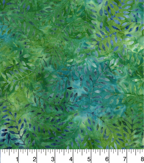 Legacy Studio Batik Cotton Fabric Green Leaves, , hi-res, image 2