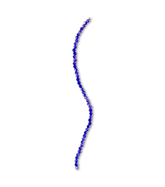 7" x 4mm Sapphire Bicone Glass Bead Strand by hildie & jo, , hi-res, image 2
