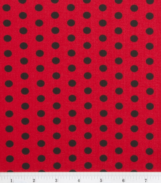 Black Zest Dots on Red Quilt Cotton Fabric by Keepsake Calico