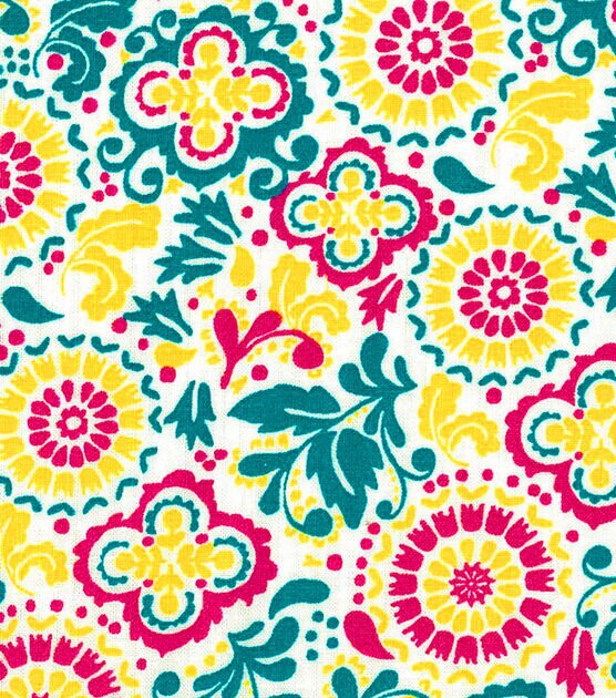 Floral Medallion Quilt Cotton Fabric by Quilter's Showcase, , hi-res, image 1