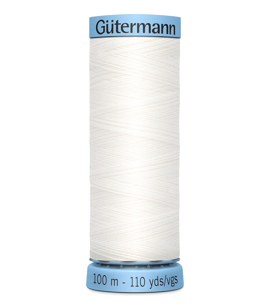 Gutermann Silk Thread, 800 White, swatch