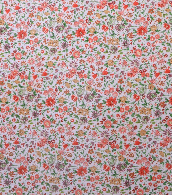 Coral Mini Floral Quilt Cotton Fabric by Keepsake Calico