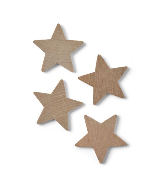 2" Unfinished Wood Stars 10pk by Park Lane, , hi-res, image 2