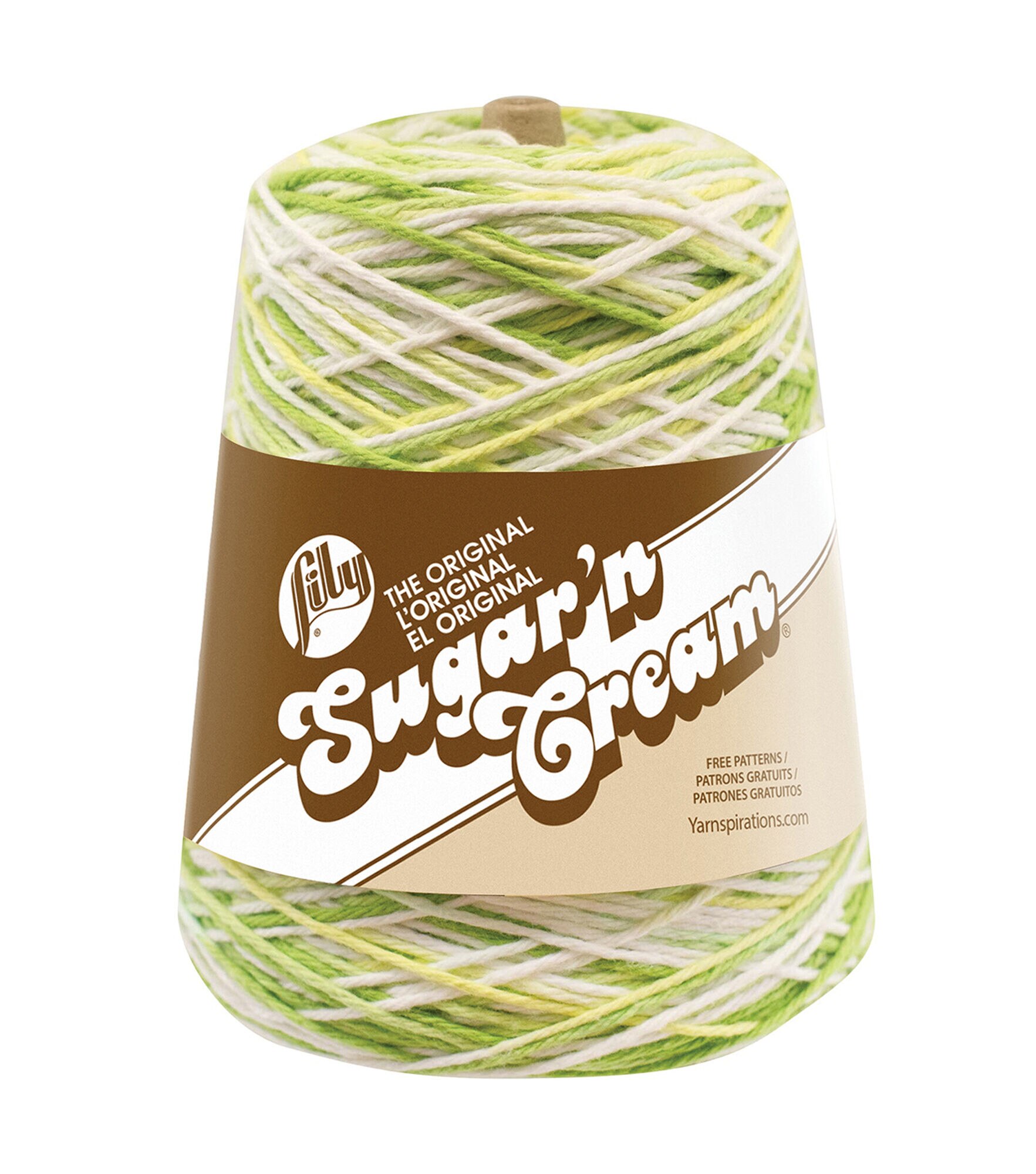 Lily Sugar'n Cream Cone 674yds Worsted Cotton Yarn, Key Lime Pie, hi-res