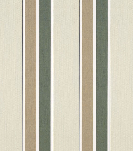 Sunbrella 46'' Stripes Premium Fern/Heather Beige Print Outdoor Fabric