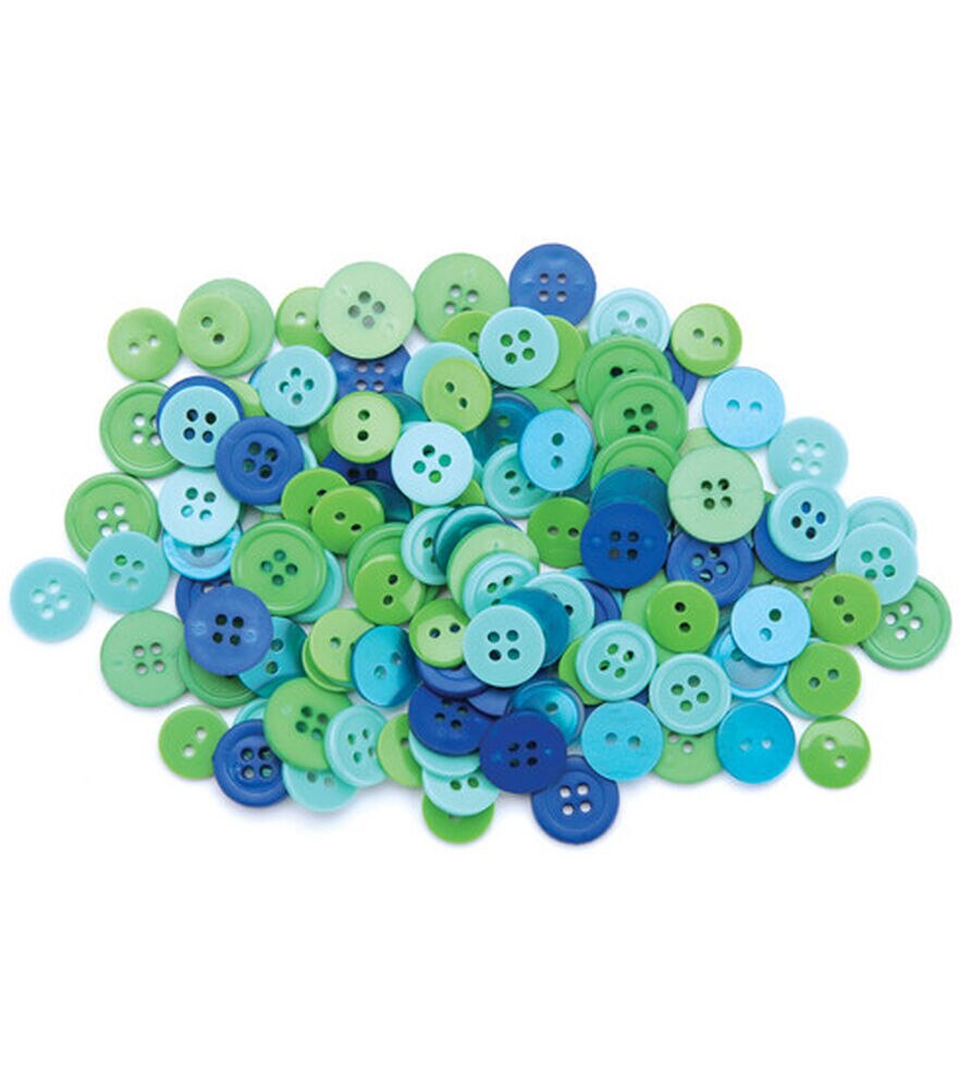 Favorite Findings 130ct Assorted Buttons, Ocean, swatch
