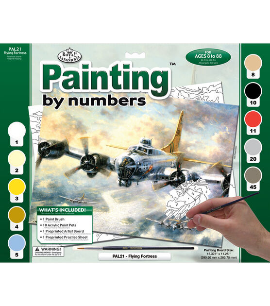 15-3/8"x11-1/4" Adult Paint By Number Kit Flying Fortress