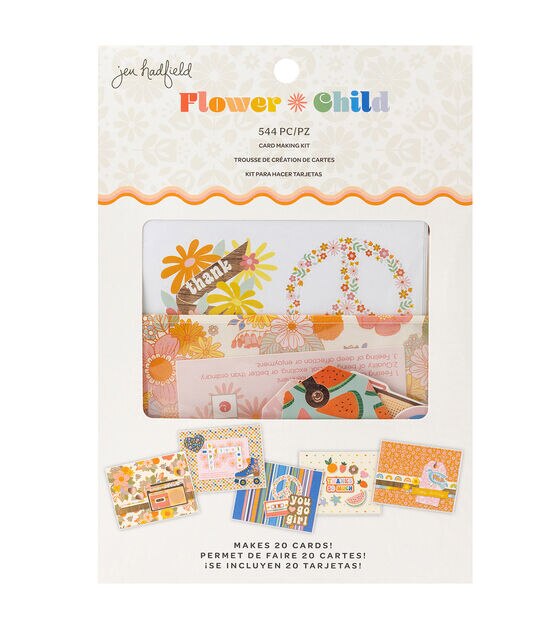 American Crafts 544pk Jen Hatfield Flower Child Card Kit