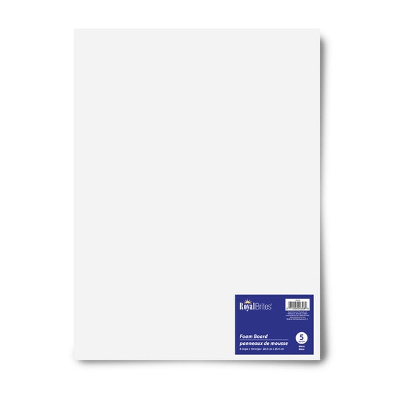 Royal Brites 8" x 10" White Foam Boards 5pk, , hi-res, image 2