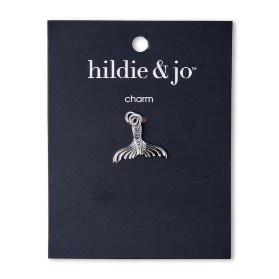 Silver Fish Tail Pendant With Clear Crystals by hildie & jo