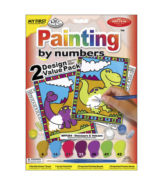 My First Paint By Number Value Kits 2PK Dinosaurs &amp; Volcano