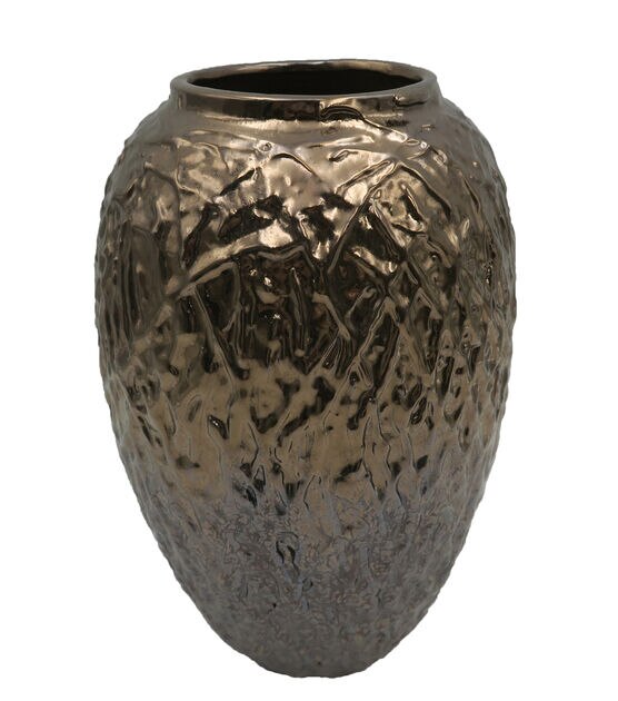 11" Bronzed Texture Ceramic Vase by Bloom Room