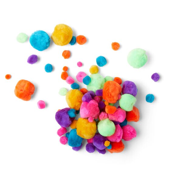 100ct Multicolor Assorted Pom Poms by POP!, , hi-res, image 4
