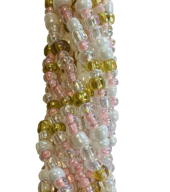 14" Pink & White Glass Bead Strand by hildie & jo, , hi-res, image 3