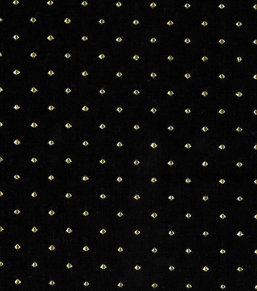 Diamond Dew Drops Quilt Foil Cotton Fabric by Keepsake Calico, Black, swatch, image 3