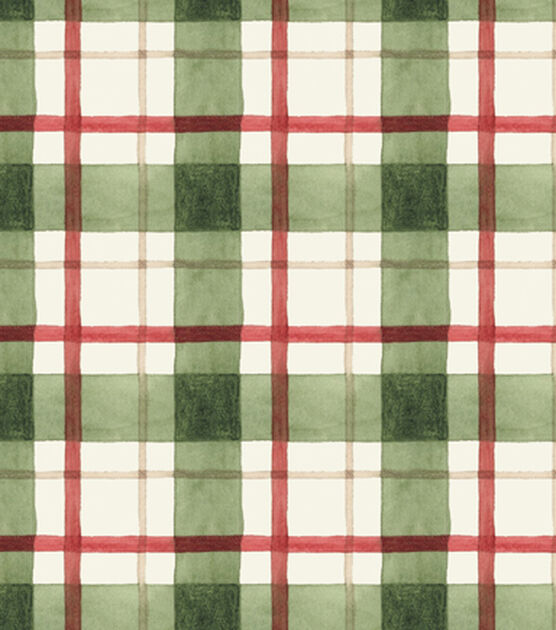 Susan Winget Green Plaid Christmas Cotton Fabric, , hi-res, image 2