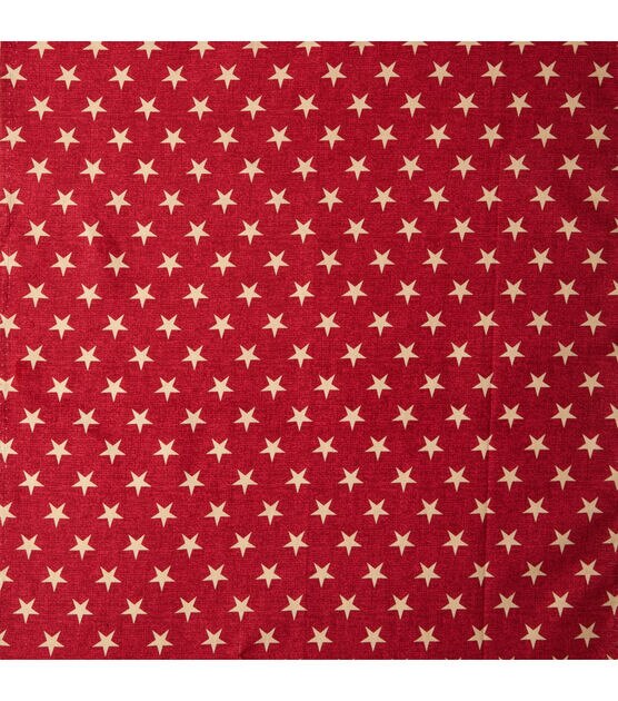 Rustic Stars on Red 43'' Patriotic Cotton Fabric